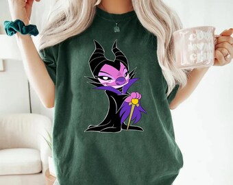 Disney Lilo & Stitch Angel Cosplay Maleficent Comfort Colors T-shirt, Funny Evil Witch T-shirt, Magic Kingdom WDW Disneyland Shirt