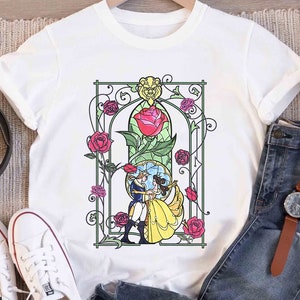 Disney Beauty And The Beast Floral Comfort Colors Shirt, Vintage Tale As Old As Time Shirt, Disney Princess Belle Shirt