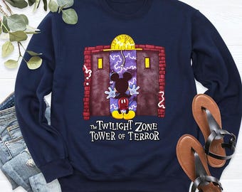 Disney Mickey Mouse Tower of Terror Comfort Colors Shirt, You Have Now Crossed Over Into The Twilight Zone, Halloween Disneyland Shirt