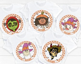 Customized Disney All Characters Halloween Comfort Colors Shirt, Coco Moana Disney Princess Mickey's Not So Scary Halloween Party Tee