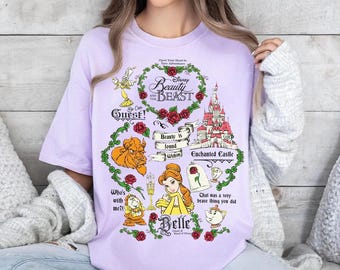 Beauty And The Beast Floral Comfort Colors Shirt, Disney Princess Belle Tee, Tale As Old As Time, WDW Epcot Magic Kingdom Disneyland Shirt