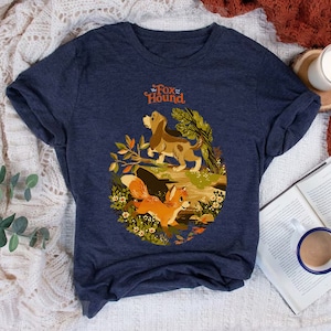 Koszulka Vintage The Fox And The Hound Tod And Copper Magic Kingdom WDW Disneyland Family Vacation Shirt, prezent urodzinowy dla dorosłych i dzieci