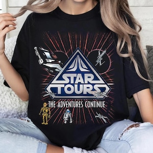 Disneyland Star Tours II The Adventures Continue Comfort Colors T-shirt, Star Wars R2-D2 C-3PO Droid Shirt, Hollywood Studios Matching Tee