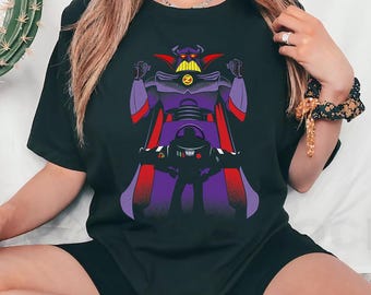 Camiseta de colores cómodos de Toy Story de los villanos de Disney, camiseta con silueta de Buzz Lightyear, camiseta de vacaciones familiares con viaje a Disneyland y Magic Kingdom