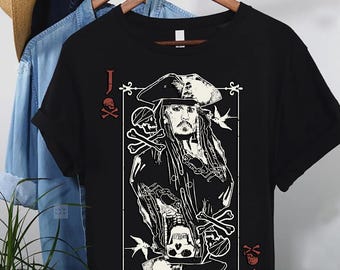 Disney Captain Jack Sparrow Spielkarte Comfort Farben Shirt, Fluch der Karibik, BTW Epcot Freizeitpark, Magic Kingdom Disneyland Tee
