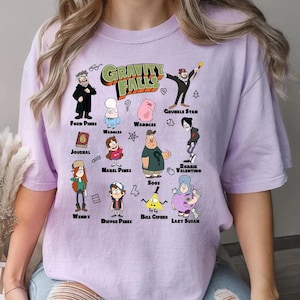 Disney Channel Gravity Falls Character And Mysteries Textbook Comfort Colors T-Shirt, WDW Epcot Magic Kingdom Disneyland Matching Tee