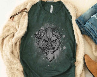 Vintage Beauty And The Beast Comfort Colors Shirt, Beast Portrait Shirt, Beast Mode Shirt, Magic Kingdom Disneyland Trip Family Vacation Tee