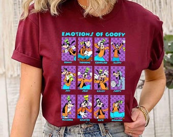 Disney Goofy Emotions Of Goofy Funny Box Up Comfort Colors T-Shirt, Magic Kingdom Disneyland Family Vacation Shirt, Birthday Gift Tee