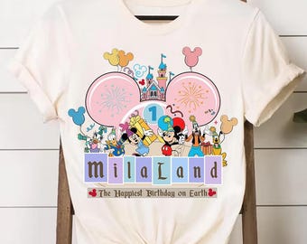 Custom Disneyland Disney Castle Birthday Comfort Colors T-Shirt, Mickey and Friends Birthday Boy Birthday Girl Tee, Family Birthday Shirt