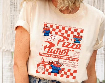 Camiseta Disney Toy Story Aliens Pizza Planet Comfort Colors, camiseta do parque temático WDW Epcot, camiseta combinando com a viagem da família para a Disneylândia do Magic Kingdom