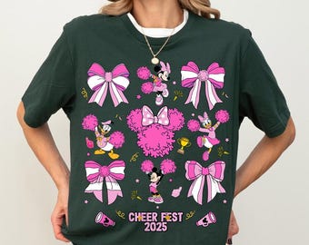 Mickey en zijn vrienden Cheer Fest 2025 Coquette Bow Comfort Colors T-shirt, Disney Cheerleading-shirt, CheerFest Cheerleading Competition-T-shirt,