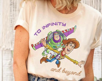 Disney Pixar Toy Story To Infinity and Beyond Comfort Colors Shirt, Woody Buzz Lightyear Dynamic Duo Tee, Magic Kingdom Disneyland Trip Tee