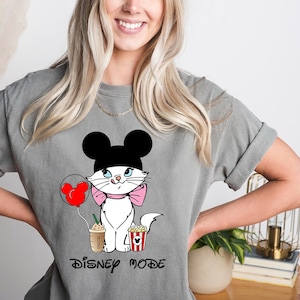 Camiseta Aristocats Marie Disney Mode Comfort Colors, Camiseta Marie Cat, Boné Mickey Aristocats Marie Mickey Ears, Camiseta Cute Cat Kitten