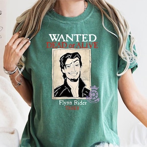Camiseta divertida de Disney Enredados, "Se busca vivo o muerto", Flynn Rider, "Ladrón", colores cómodos, WDW Magic Kingdom Disneyland, camiseta familiar a juego