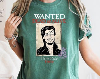 Disney Tangled Funny Wanted Dead or Alive Flynn Rider Thief Retro Comfort Colors T-Shirt, WDW Magic Kingdom Disneyland Family Matching Tee