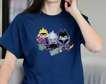 Disney Villains Chibi Evil Queen Ursula Maleficent Comfort Colors Shirt, Magic Kingdom Disneyland WDW Epcot Center Family Matching Tee