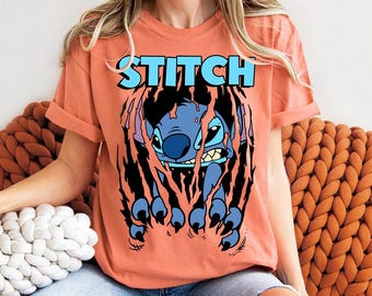 Disney Stitch Claws Out Comfort Colors T-Shirt, Lilo And Stitch Shirt, Magic Kingdom Disneyland Family Vacation Shirt, Birthday Gift Tee