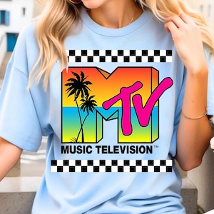 MTV Sunset Logo Comfort Colors T-Shirt, MTV Logo Shirt, MTV Music Tee, Music Fans Gift Tee, Disneyland Family Vacation Matching Shirt
