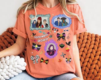 Personalized Disney Descendants Coquette Bows Comfort Colors T-Shirt, Princess Evie Uma Tee, Magic Kingdom Disneyland Family Matching Shirt
