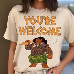 Disney Moana Maui Demigod You&#39;re Welcome Comfort Colors T-Shirt, Magic Kingdom Disneyland Family Vacation Shirt, Birthday Gift Tee