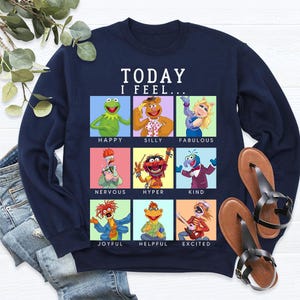 The Muppets Emotions Comfort Colors T-Shirt, Muppet Show Today I Feel Tee, Magic Kingdom Disneyland Family Vacation Shirt, Birthday Gift Tee