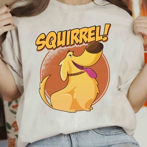 Disney Pixar Up Cute Dog Dug Squirrel Comfort Colors Shirt, Magic Kingdom Disneyland Vacation Shirt, Birthday Gift Adult Kid Toddler Tee