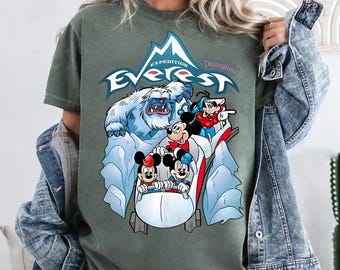 Camiseta Mickey & Friends Expedition Everest Yeti Comfort Colors, Forbidden Mountain Animal Kingdom Disneyland Family Vacation Tee