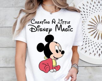 Disney Mom Maternity Comfort Colors T-Shirt, Creating A Little Disney Magic Pregnancy Announcement Tee, Mother's Day Gift, Disney Mama Shirt
