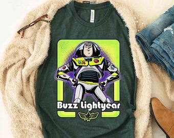 Disney Pixar Toy Story Buzz Lightyear Portrait Comfort Colors T-Shirt, Magic Kingdom Disneyland WDW Epcot Theme Park Tee, Space Ranger Shirt