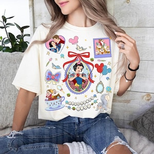 Snow White  And The Seven Dwarfs Comfort Colors T-Shirt, Disney Princess Snow White 2025 Tee, Magic Kingdom Disneyland Family Matching Shirt