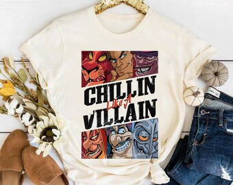 Disney Villains Group Portrait Comfort Colors Shirt, Chillin Like A Villain Tee, Disney Family Matching Shirt, Disneyland Trip Outfits