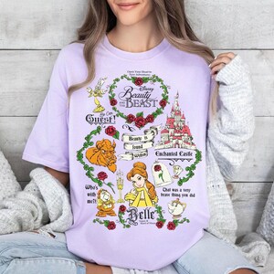 Beauty And The Beast Floral Comfort Colors Shirt, Disney Princess Belle Tee, Tale As Old As Time, WDW Epcot Magic Kingdom Disneyland Shirt