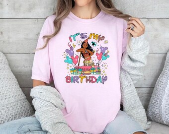 Komfortfarben Moana präsentiert, es ist mein Geburtstags-Shirt, Disney Moana Geburtstags-Micky-Luftballons-T-Shirt, Magic Kingdom Disneyland Urlaubs-Shirt