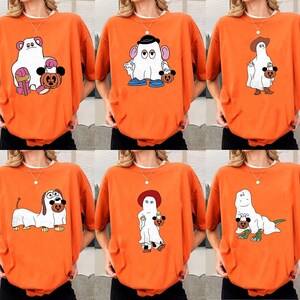 Camiseta de Halloween con disfraz de fantasma de Toy Story, colores cómodos, fiesta de Halloween de Disney Mickey's Not So Scary, camiseta familiar de Halloween de Spooky Season