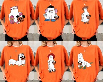 Toy Story Ghost Costume Halloween Comfort Colors T-Shirt, Disney Mickey's Not So Scary Halloween Party, Spooky Season Halloween Family Tee