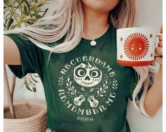 Chemise Disney Pixar Coco Miguel Remember Me, T-shirt Magic Kingdom Holiday, T-shirt Disneyland Trip Family Vacation