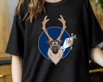 Disney Frozen 2 Olaf und Sven Comfort Farben Shirt, Sven Big Face Shirt, Olaf Big Face Shirt, Familie passendes Disneyland Shirt