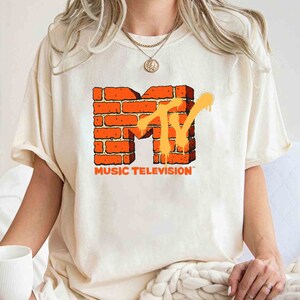 MTV Logo Orange Brick Wall Comfort Colors T-Shirt, Music Television Graffiti Shirt, Magic Kingdom Disneyland Trip Shirt, Birthday Gift Tee