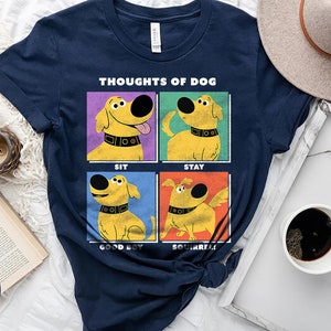 Disney Pixar Up Dug Thoughts Of Dog Expressions Box Up Comfort Colors T-Shirt, Up Cute Dog Dug, Magic Kingdom Disneyland Family Vacation Tee
