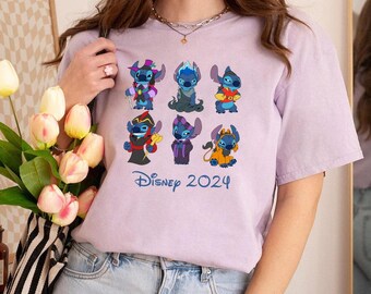 Koszulka Disney Lilo i Stitch, Koszulka Stitch Villains Cosplay Comfort Colors, Koszulka Halloween, Stitch Costume Villains, Pasujące Koszulki Disney