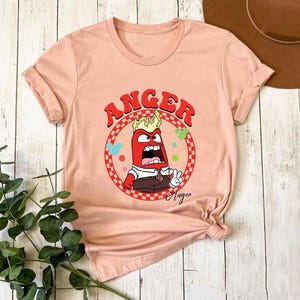 Maglietta Inside Out Anger Comfort Colors, Maglietta It's Okay To Feel All The Feels, Maglietta Pixar Inside Out Emotion, Maglietta coordinata per la famiglia Disneyland