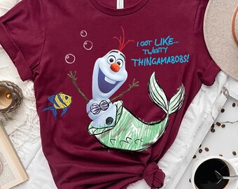 Disney Olaf Presents The Little Mermaid Ariel Thingamabobs Comfort Colors T-Shirt, Magic Kingdom Disneyland Family Matching Tee