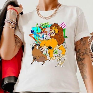 Vintage Disney Lion King Character Group Shot Comfort Colors T-Shirt, Simba Timba Pumbaa Tee, Magic Kingdom Disneyland WDW Epcot Theme Park
