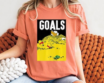 Retro Disney Ducktales Scrooge Goals Comfort Colors T-Shirt, McDuck Duck Tales Portrait Shirt, Magic Kingdom Disneyland Family Vacation Tee