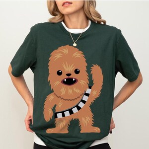 Star Wars Cute Chewbacca Chewie Comfort Colors T-Shirt, Star Wars Fans Gift Tee, Galaxy's Edge Disneyland Star Wars Celebration Shirt