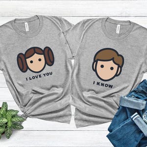 Custom Comfort Colors Star Wars Princess Leia Han Solo Couple Shirt, Galaxy&#39;s Edge Disneyland Star Wars Fans Couple Matching Tee