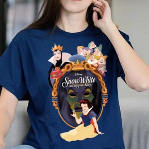 Disney Snow White and The Seven Dwarfs Characters Comfort Colors T-Shirt, Magic Mirror Magic Evil Queen Tee, Kingdom Disneyland Trip Shirt