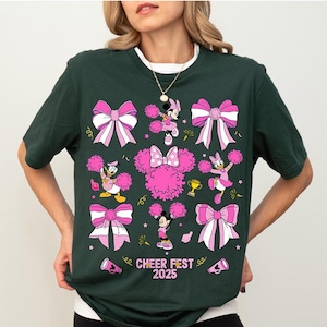 Mickey And Friends Cheer Fest 2025 Coquette Bow Comfort Colors T-Shirt, Disney Cheerleading Shirt, CheerFest Cheerleading Competition Tee,
