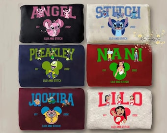 Custom Disney Lilo And Stitch Character Comfort Colors T-Shirt, Disney Stitch Tee, Magic Kingdom WDW Epcot Disneyland Family Matching Shirt