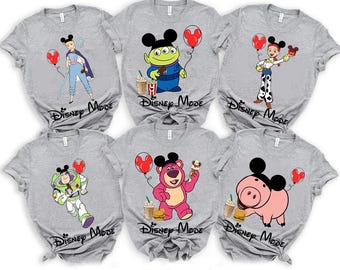 Custom Disney Mode Toy Story Character Mickey Ears hat Comfort Colors T-Shirt, Disney Vacay Mode Shirt, WDW Disneyland Family Matching Tee